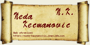 Neda Kecmanović vizit kartica